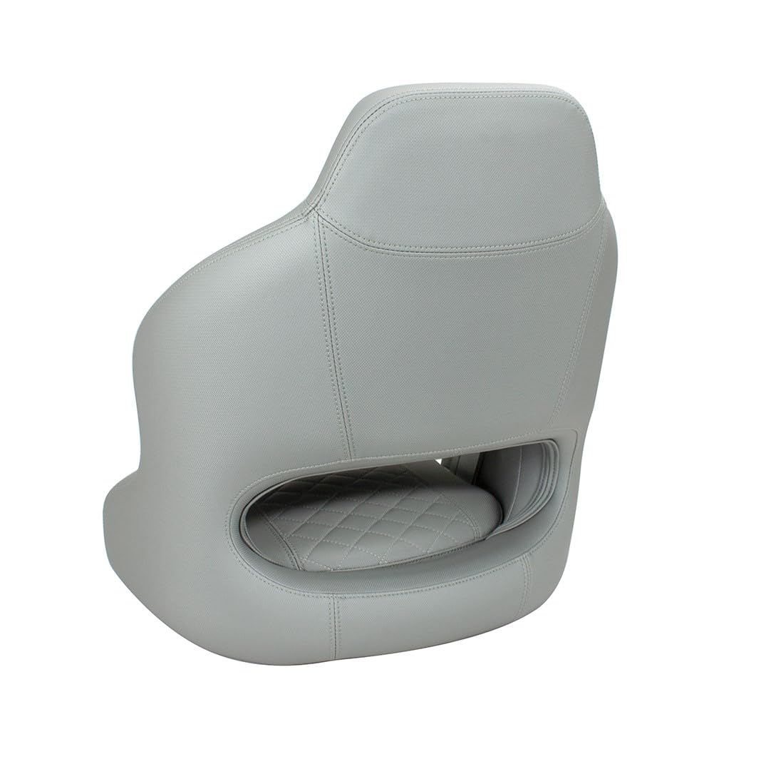 Bootssitz/Bootsstuhl/Steuerstuhl "MURR", FlipUp-Funktion, Vinyl Haptik ähnlich Stoff, für Motorboot, Angelboot, Yacht, Boot, Marine (staubgrau)