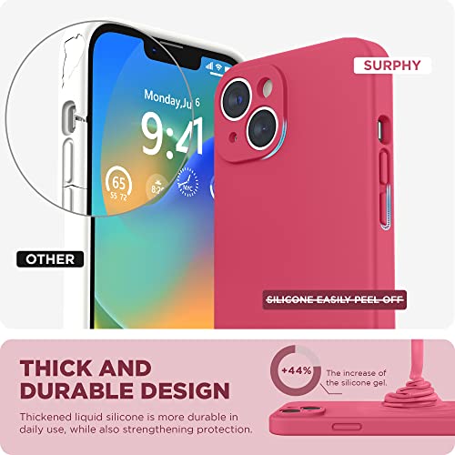 SURPHY Compatible with iPhone 14 Case with Screen Protector (Camera Protection & Soft Microfiber Lining) Liquid Silicone Phone Case 6.1 inch 2022, Hibiscus by SURPHY - Used condition - Image 3