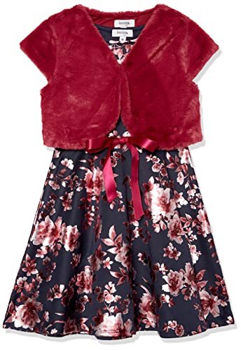 Speechless girls Sleeveless Dress and Faux Fur Shrug Set