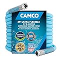 Camco EVOFlex 35-Ft RV Drinking Water Hose - Features Extra Flexible Design w/Stainless Steel Strain Relief Ends - Lead-Free, BPA-Free and Phthalate-Free - 5/8” Inside Diameter (22595)