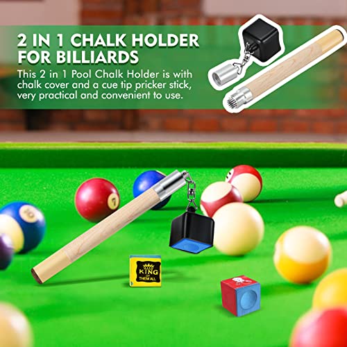 Teekerwan 2 In 1 Portable Pick Pocket Chalk Cover Tip Pricker Prep Tool, Billiard Cue Snooker Accessory,Billiard Pool Stick Chalk Holder(3 Models Availaba) (Maple) #TOP6