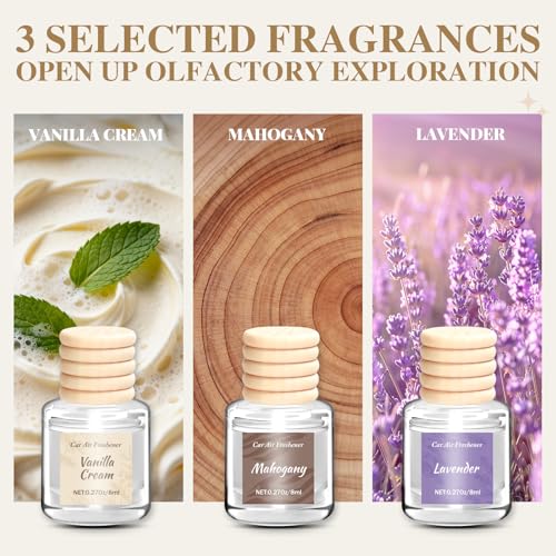 Image of Car Air Freshener 6 Pack, Vanilla Cream,Mahogany & Lavender