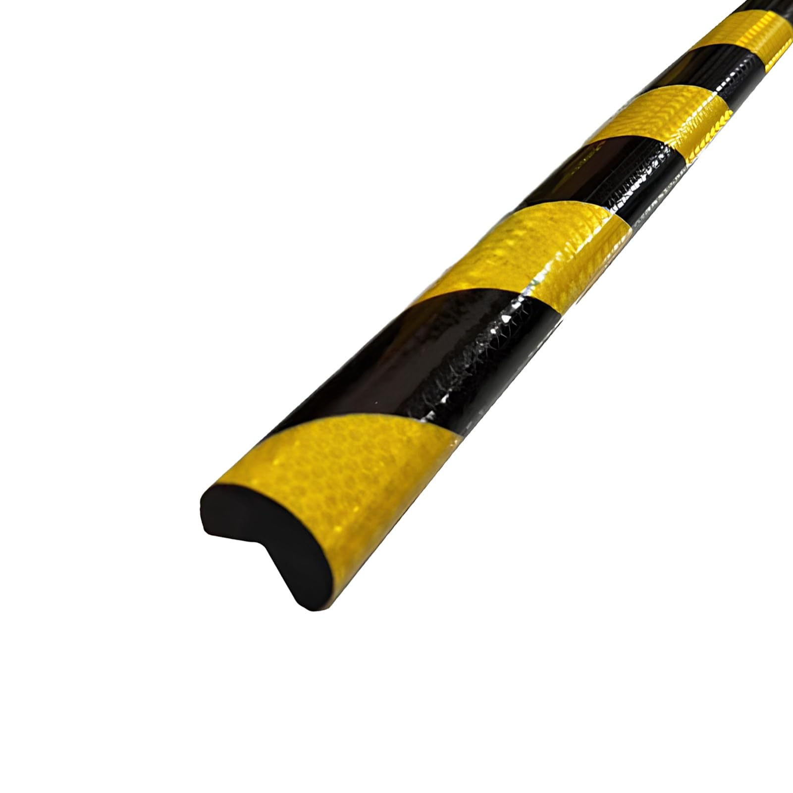 Protector De Borde De Espuma Reflectante Redondo En Forma De L De 39" | Corner Protection Protector De Esquina Industrial Autoadhesivo Negro Y Amarillo(Circular L-shaped 01,2PCS)