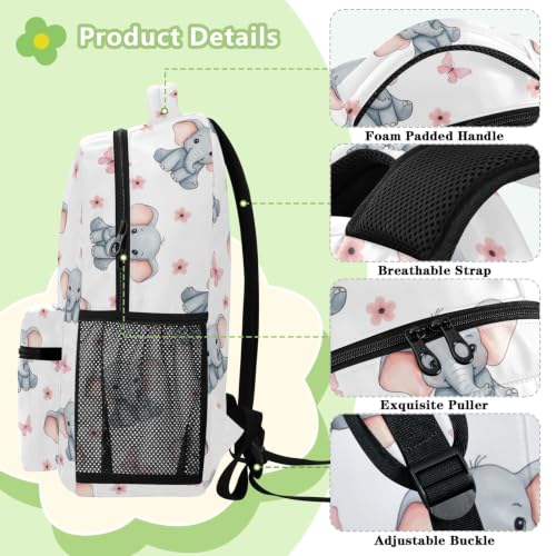 Sac à dos d'école éléphant blanc taille M pour enfants idéal pour les sorties - 4