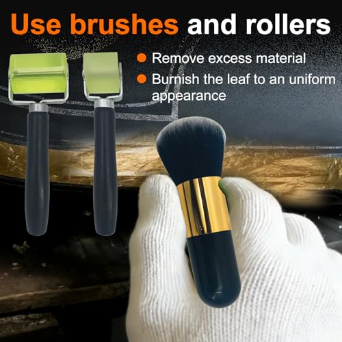 1-inch and 2-inch soundproofing seam rollers, smoothing tools, and dusting brushes, plus a 1-inch rotating tool designed for enhancing dimensional effects when applying silver leaf and gold leaf. by Xanthurys - Image 6