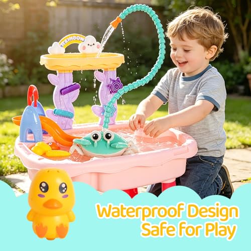 Image of 2026 Upgrade Water Table Pump, Rechargeable Crab Water Pump for Kids, Battery Powered 3 Modes Spray 2 Flow Settings, Continuous Flow 8 Hours, IP67 Waterproof, Boys Girls Summer Bathtubs, Pool Toy