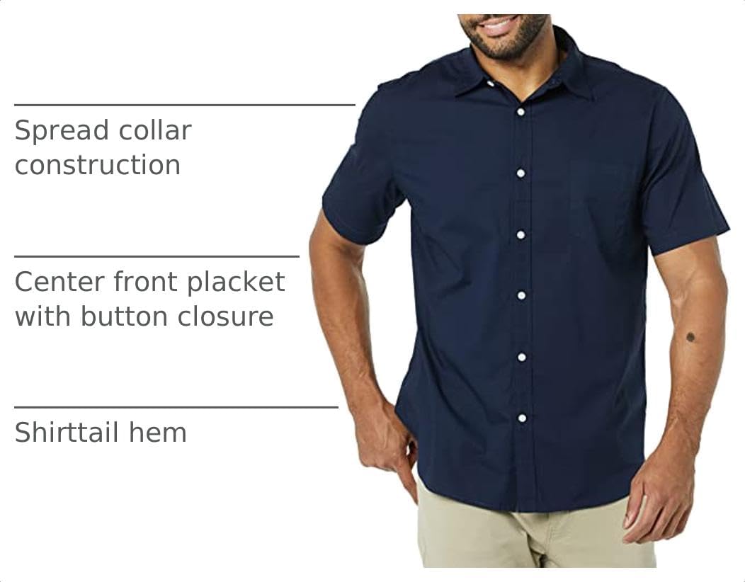 Amazon Essentials Men's Slim-Fit Short-Sleeve Poplin Shirt image 4
