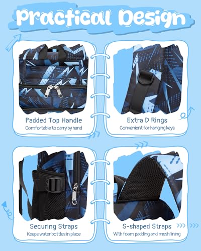 BLUEFAIRY Kids School Backpack for Boys Girls Ages 6-8 8-10 10-12 Elementary Middle School Book Bags with Laptop Compartment Mochilas Escolares para Niños Niñas de 8 10 12 Años (Blue, Geometric) - Image 7