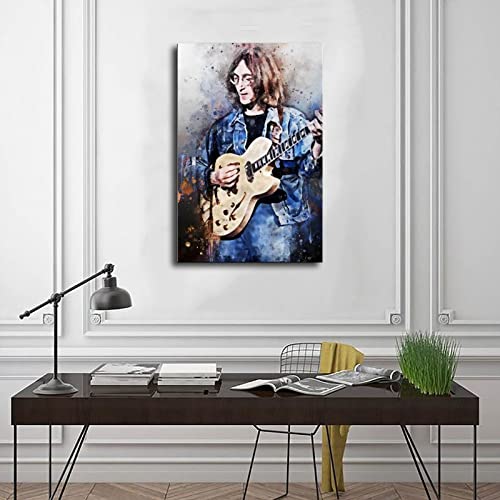 Poster sur toile motif guitariste légendaire John Lennon – Décoration murale – Pour salon, chambre à coucher – 30 x 45 cm - Les Beatles, Paul McCartney, John Lennon, RIngo Starr, George Harrison Poster sur toile motif guitariste légendaire John Lennon - Décoration murale - Pour salon, chambre à coucher - 30 x 45 cm – Image 4
