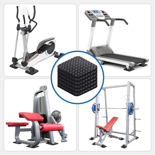 Image of Treadmill Mat Pads 4PCS- Double-Sided Non-Slip - Anti Vibration Mat for Treadmill, Walking Pad, Exercise Bike - Hardwood Floors Protection
