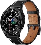 ANYE Kompatibel mit Armbänder Samsung Galaxy Watch Active 2 40mm 44mm Armband Samsung Galaxy Watch 42mm Leder,20mm Leder Ersatzband Galaxy Watch 3 41mm für Samsung Galaxy Watch 4/Watch4 Classic