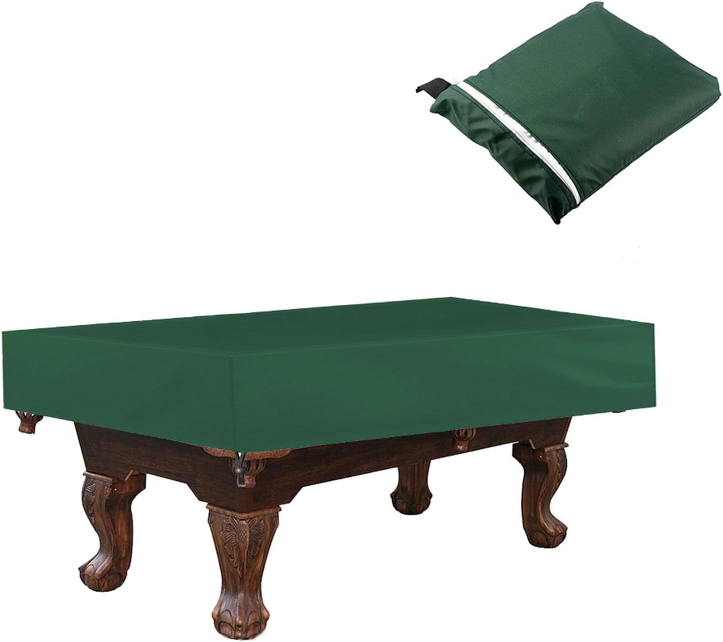 Pool Table Cover, 210D Oxford Fabric Billiard Table Cover, with PU Coated Silver, Waterproof and Dustproof, Perfect for Snooker Tables and Billiard Clubs(Green,8FT)