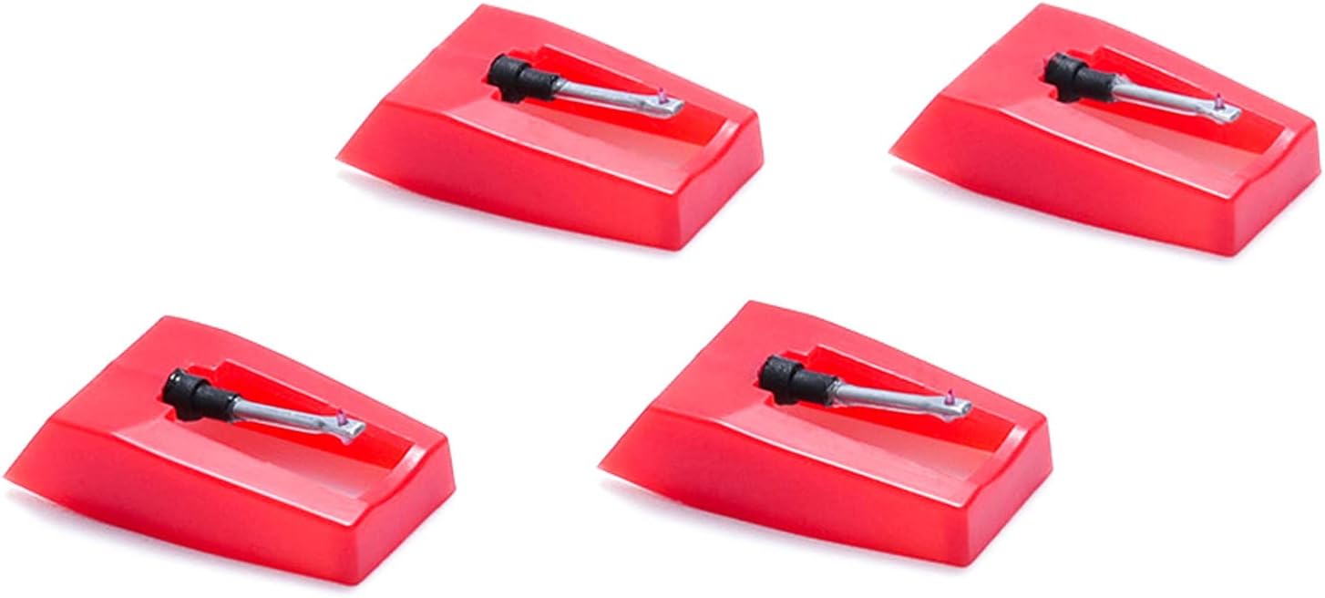 Record Player Needles Aluminum Arm Diamond Stylus, Universal Turntable Replacement Stylus Needles for Most Vinyl Record Players, LP Player, Phonograph (4 Pcs)