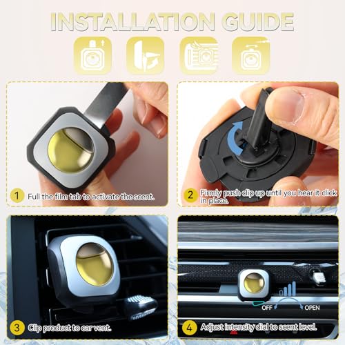 Image of Car Air Freshener Vent Clip 6 Pack 4ml Each Up to 180 Days Long Lasting Scent Odor Eliminator for Women Men(France Vanilla)
