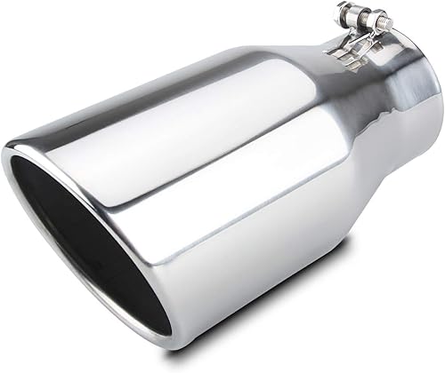 Punta de escape diésel de entrada de 4 pulgadas, salida de 6 pulgadas, punta trasera de camión de 12 pulgadas de largo, diseño de ángel enrollado,