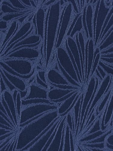 Cupshe High Waisted Bikini Two Piece Swimsuits Scalloped V Neck Crisscross Back Jacquard Bathing Suits Navy #TOP6