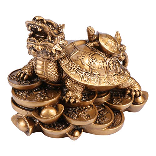 Decoración del hogar, accesorios para el hogar, estatua de tortuga dorada, colección de riqueza china, figura para el hogar, oficina, centros de mesa, inauguración de la casa, decoración del hogar,