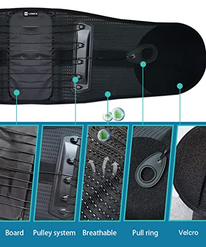 Lamax Lower Back Brace, Immediately Relieve Back Pain, Disc Herniation, Lumbar Muscle Strain, Breathable Mesh Fits Waist-Good Support Adjustable-M/L/Xl For Men And Women #TOP4