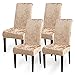 Housse de Chaise Velours, Housse de Chaise Salle à Manger Extensible Ensemble de 4 ou 6, Housse de Chaise Parsons Amovible et Lavable Moderne pour Mariage, Bar, Maison, Cuisine, Hôtel Décor