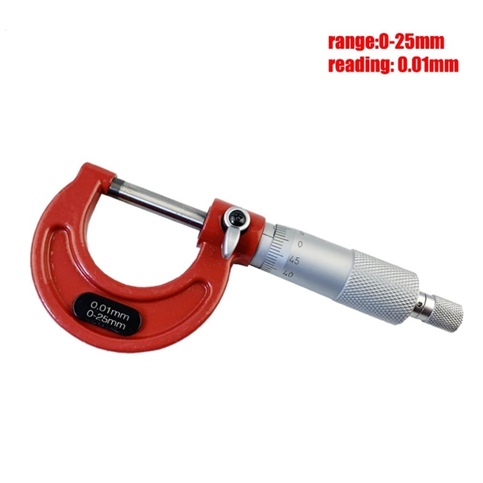 Bügelmessschrauben 0-25 mm-50 mm-75 mm-100 mm Außenmikrometer-Set mit Standards, Ratschenanschlag, 0-100 mm Bereich, 0,01 mm Teilung (4-teiliges Set)