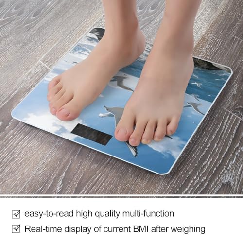 Báscula digital de baño con vidrio templado y pantalla LCD miniatura 5