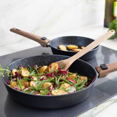 Durandal - Coffret 4 poêles antiadhésives Légende à manches amovibles 20,24,28,32cm -Batterie de cuisine compatible four,induction – Image 4