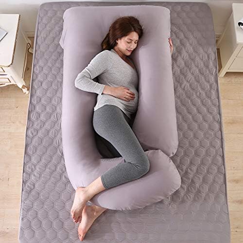 Kingson Cuscino Per Gravidanza A Forma Di U Grande Cuscino Gravidanza Per Dormire Prenatal E Allattamento Neonato On Fodera Rimovibile E Lavabile Puro Cotone U Forma Grigio Amazon It Casa E Cucina
