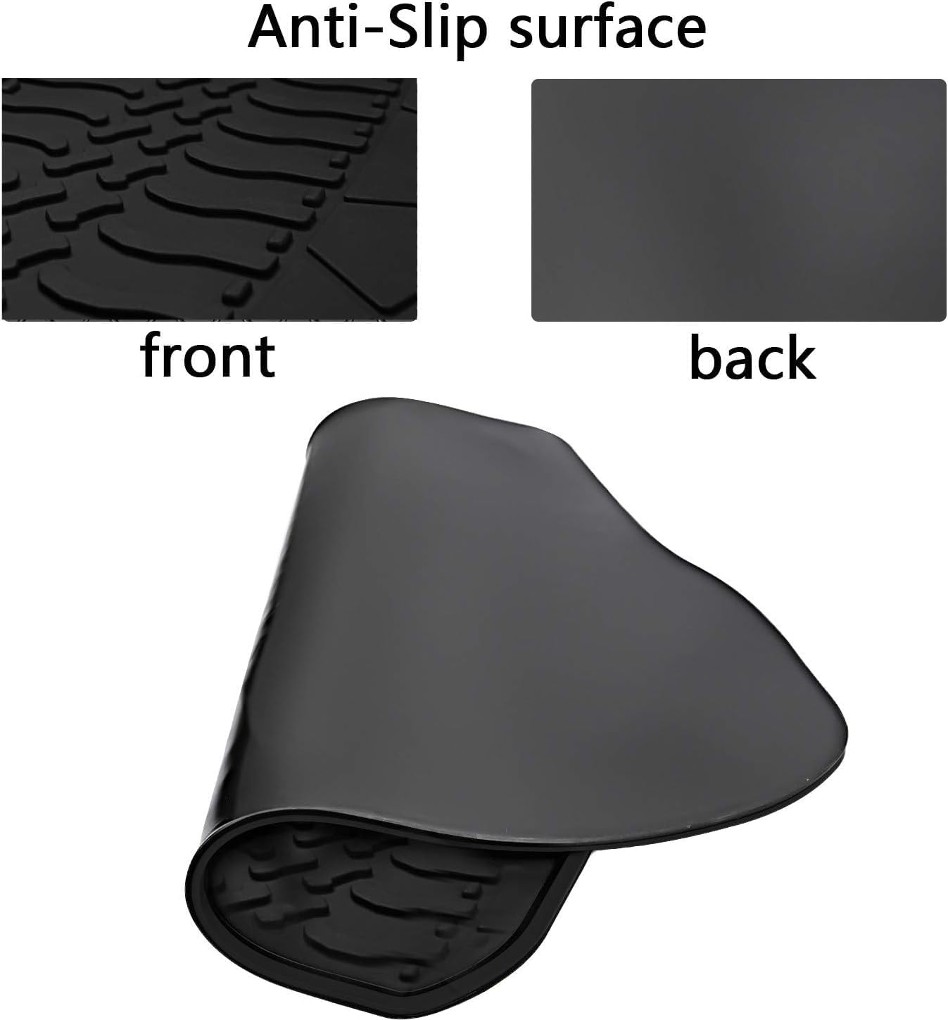 Cargo Liners Custom Fit for Jeep Wrangler JK Unlimited JKU 4 Door Sahara Rubicon 2011 2012 2013 2014 2015 2016 2017 2018 Trunk Mats Full Black Rubber Without Subwoofer Heavy Duty Odorless