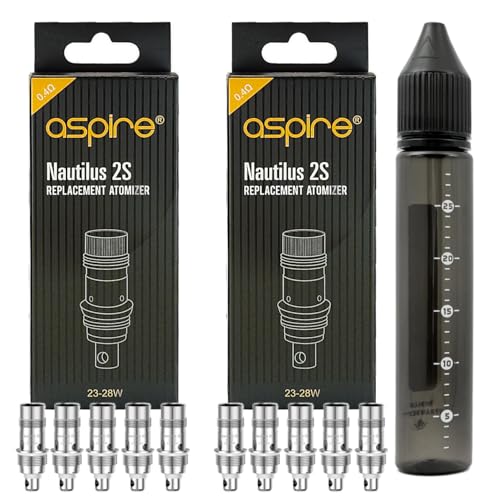 �y�m�[�`���X�R�C�� 2���Z�b�g�zAspire Nautilus �����p �R�C�� 2���i���v10�j+ ���j�R�[���{�g�� for Nautilus Nano Tank, Nautilus 3 Tank, Nautilus 322, Nautilus 3S T