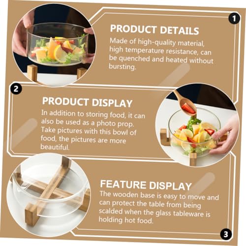 Saladier pour salade et fruits en verre avec socle isolant - 4