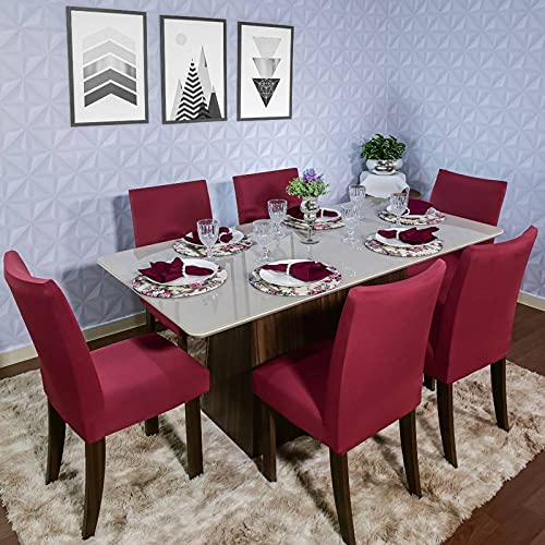 Kit 8 Lugares Mesa Posta Várias Peças Flor Marsala Premium