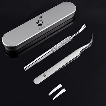 Tick Remover, Tick Removal Tool, Stainless Steel Tick Remover Tool for Dogs/Humans/Cats/Horses, Professional Foam Inserts Tick Remover Set- Includes Tick Tweezers, Tick Fork, Handy Tin, Manual 1 Set