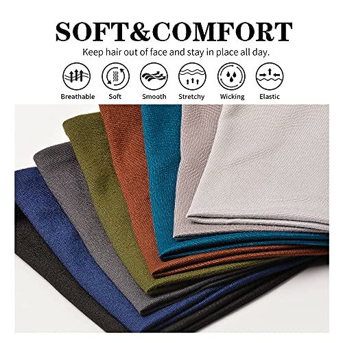 8 Pcs Sport Headbands For Men Workout Hair Band Athletic Sweatbands Non-Slip Moisture Wicking Unisex Head Bands For Running Cycling Training #TOP2