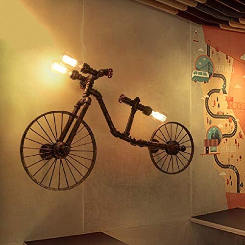 Applique murale industrielle 100cm design vélo rétro pour loft et café
