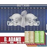 X-Zone 2021 Fantasy Football Draft Board with Player Labels Draft Kit alphabetized by Position. (Navy Blue)