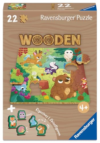 Puzzle 22 pièces en bois : Animaux de la forêt Ravensburger France - vue 2