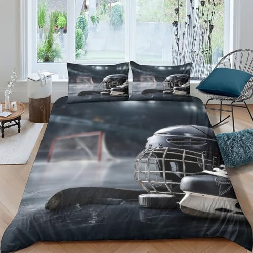 Housse de couette hockey en microfibre douce premium avec fermeture éclair