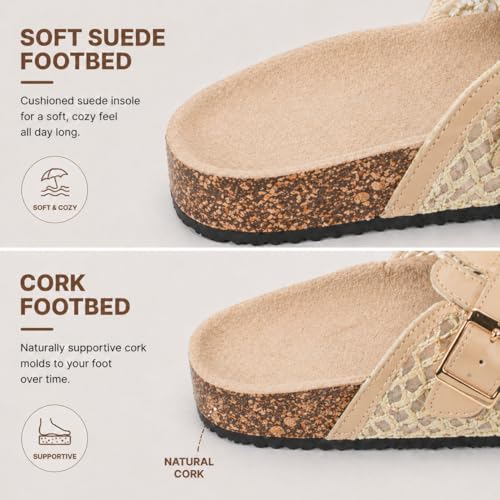 Mules maille liège WCT260408 légères avec semelle plateforme