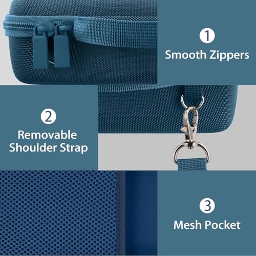 Image of co2CREA Hard Travel Case for Bose SoundLink Flex 2 /1 Speaker, Twilight Blue | Carabiner Attachment, Comfortable Hand Strap, Detachable Shoulder Strap, Accessory Organization, Secure Protective Storage