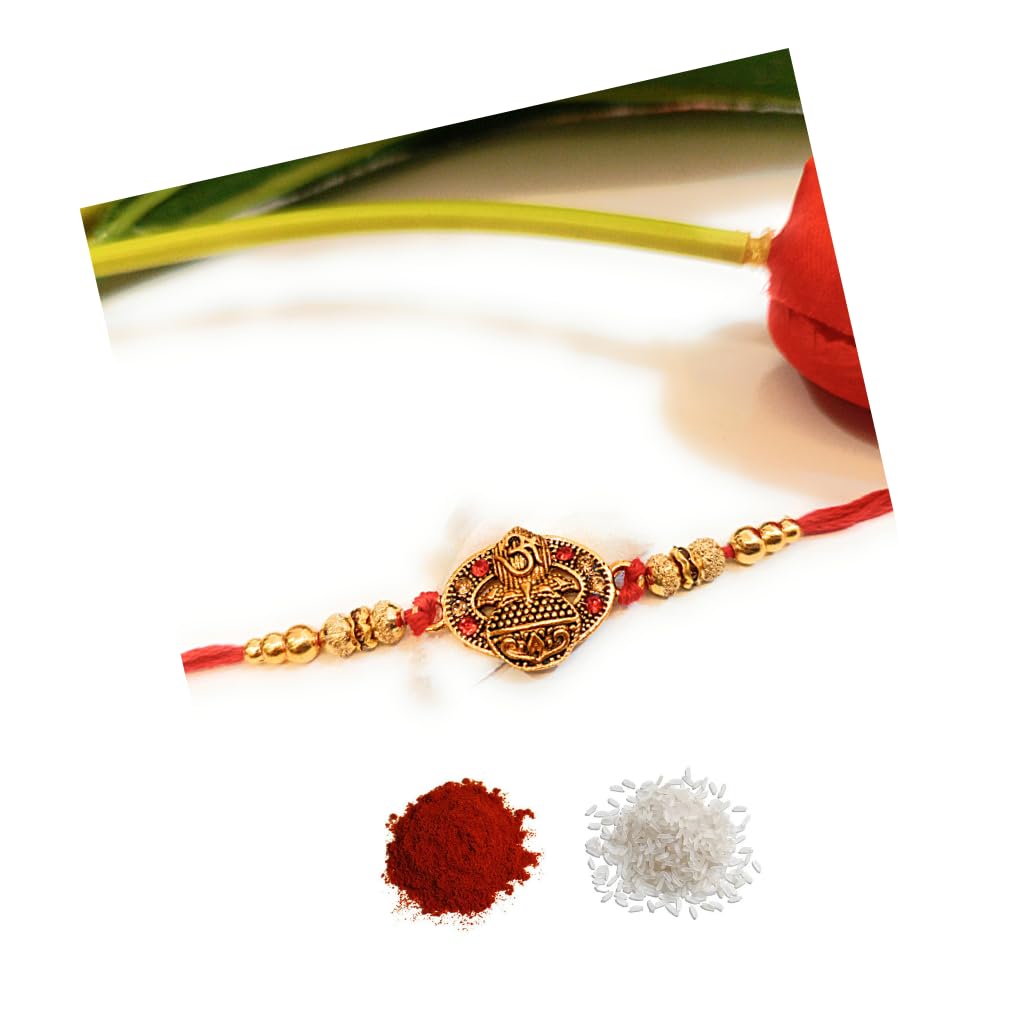 Adyashree Emporium Multi Pack Rakhis for Brothers, Gold plated rakhi with Pearls & AD, Wooden Beads & Red Green Beads. Men with Roli Chawal Tilak (Krishna1) (B0B4GPZWRH) Amazon Price History, Amazon Price Tracker