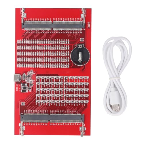 メモリ テスター カード DDR4 DDR5 2 in 1 ノートパソコン用スロット診断アナライザー、LED 付き DDR5 メモリ スロット テスター カード、オープンおよびショート故障の診断ツール、レッド