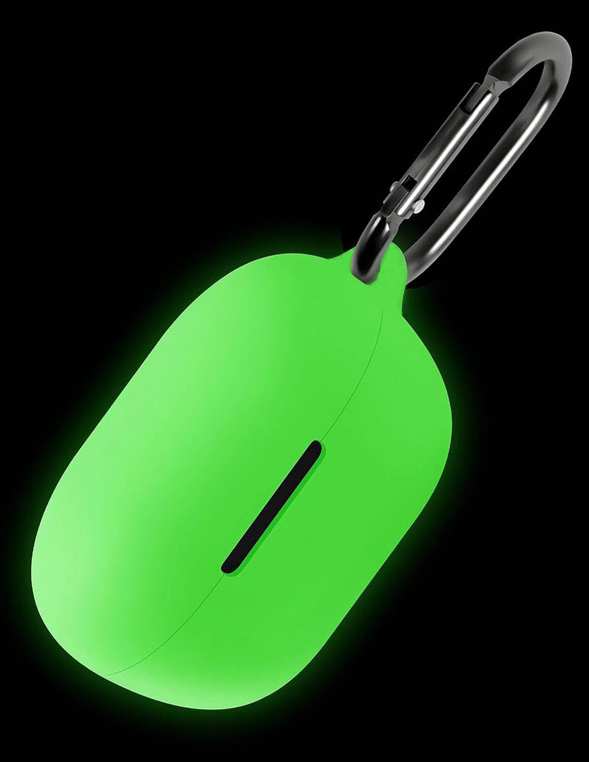 Geiomoo Silicone Case for Bose New QuietComfort Earbuds 2024, Soft Flexible Scratch Resistant Protective Cover with Carabiner (Luminous Green)