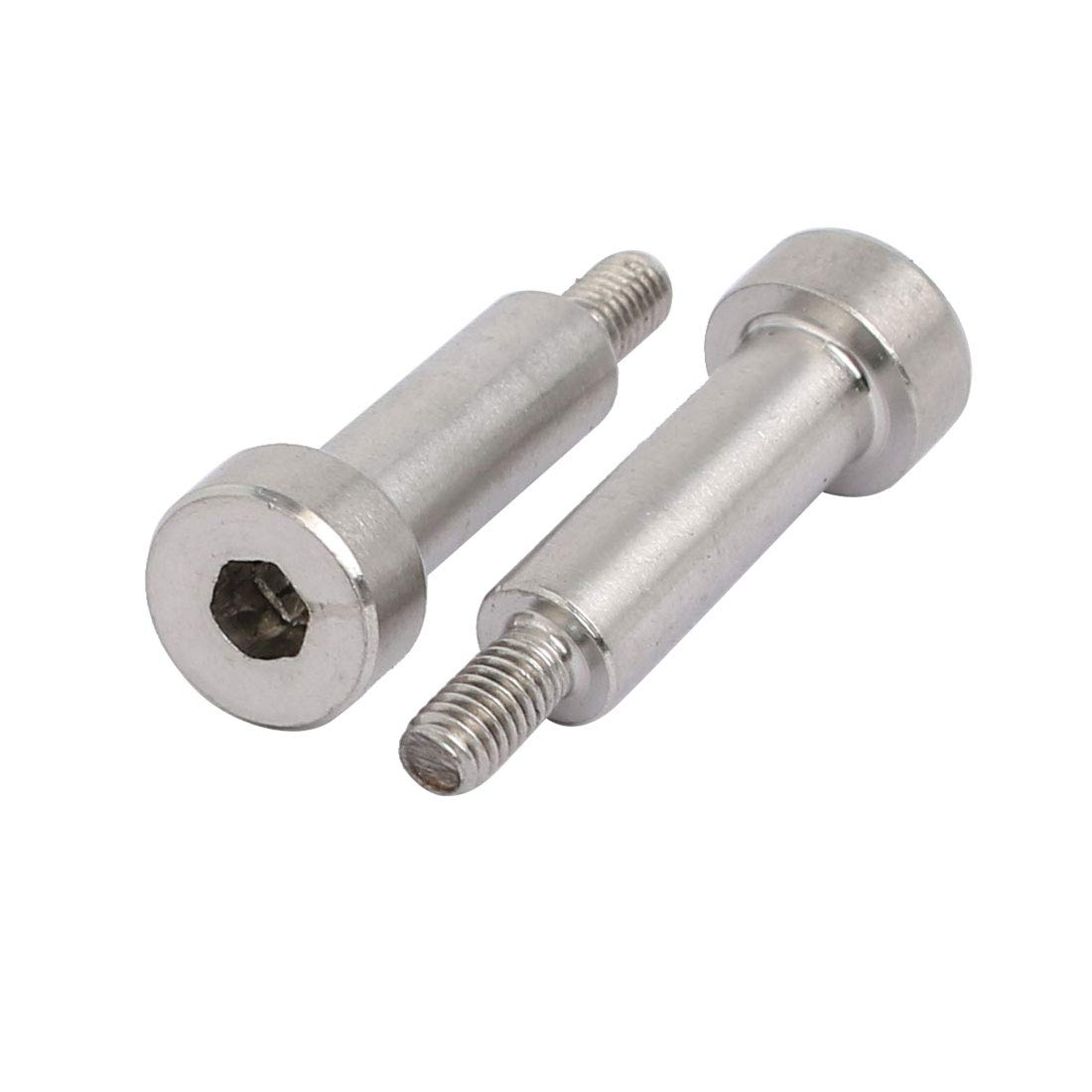 Ruilogod 10pcs 304 Bollo de hombro hexagonal de acero inoxidable de acero inoxidable 5mm DIA DIA 15MM Longitud del hombro M3 Hilo