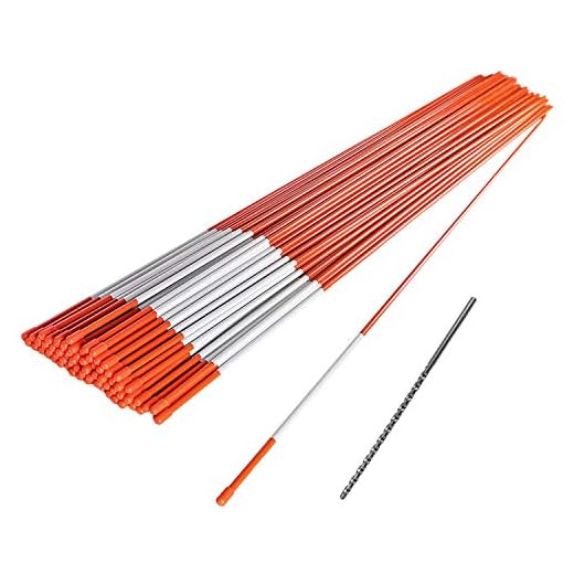 Polar Snow Products 100 Driveway Markers 48" x 5/16" - Includes 12" Installation Tool Drill Bit, Snow Stakes, Snow Plow Markers, Snow Poles, Rods