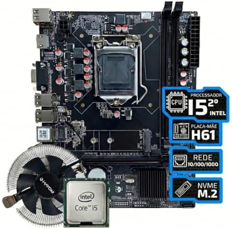 Kit Upgrade Placa Mãe H61 LGA 1155 + Processador Intel Core i5 24...