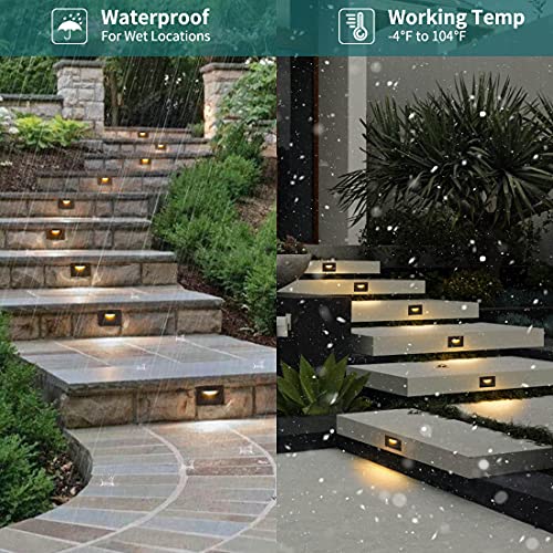 Kadision Led Outdoor Step Lights 120V, 3000K Warm White 3.5W 120Lm Dimmable Led Stair Lights Indoor, Aluminum Orb Finish Etl Listed, 12 Pack #TOP2