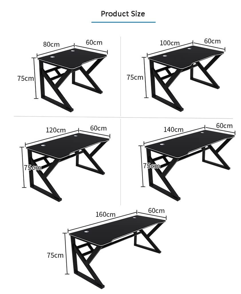 Biurko gamingowe, ergonomiczne biurko komputerowe do komputera, stacja robocza w kształcie litery K, komputer domowy, powierzchnia z włókna węglowego, stół, CL
