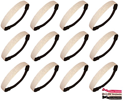 Kenz Laurenz 12 Pack Glitter Headbands U PICK (Available in LOTS of COLORS) - Elastic Stretch Sparkly Fashion Headband f