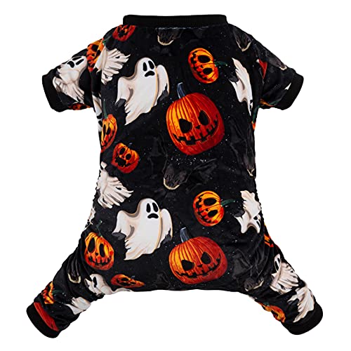 Image of CuteBone Halloween Dog Pajamas Pet Clothes Cat Apparel Shirt Winter Holiday Cute Pjs Bodysuit for Doggie Onesies P166M