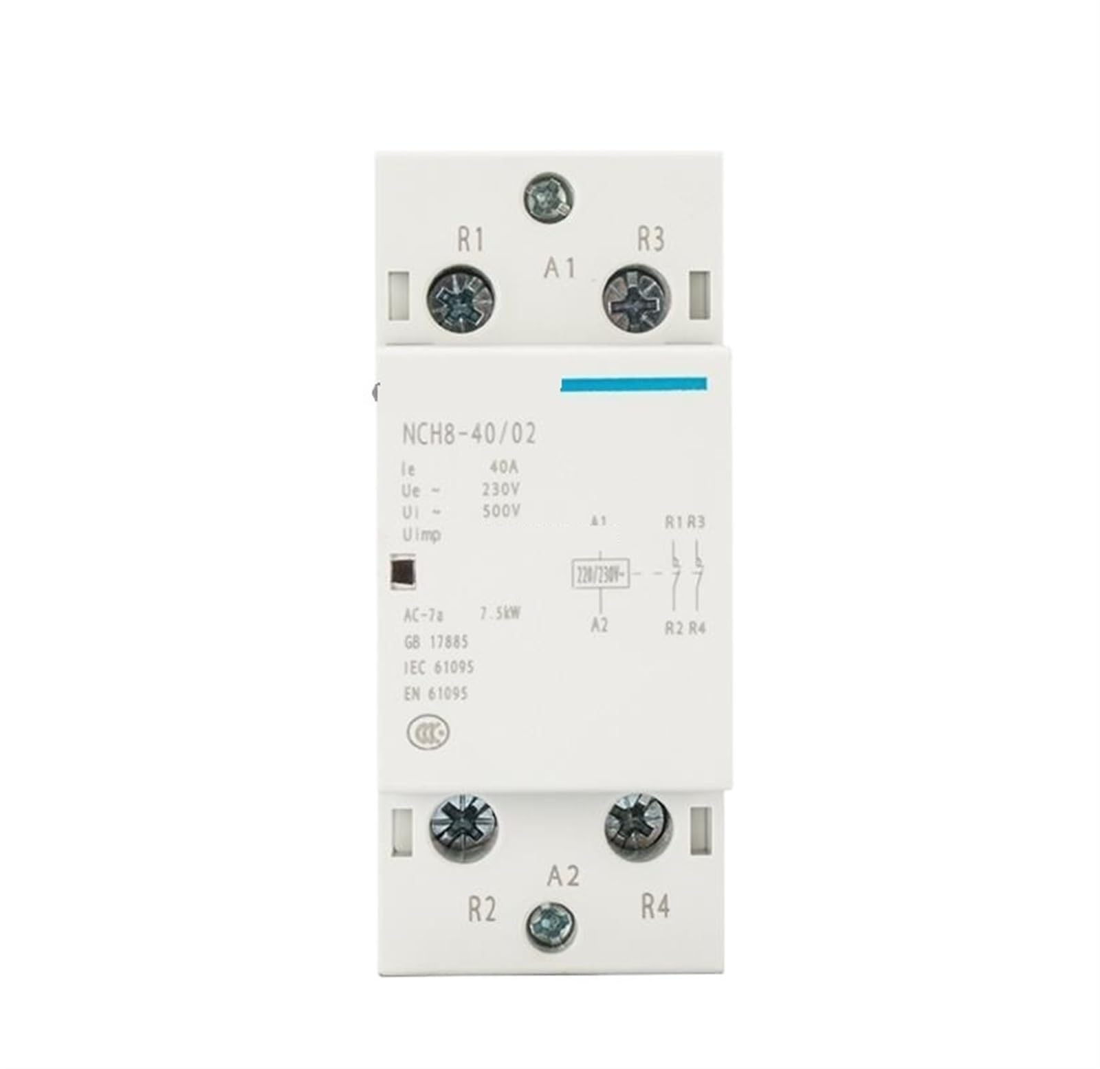 NCH8-40 Modułowa stycznik do gospodarstwa domowego AC 220 V 230 AC 50/40 A 1 samozamykacz 2 (Nch8-40a-02 2nc)